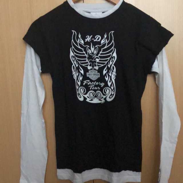 Kaos Wanita Harley Davidson Ori Hitam Putih Lengan Panjang