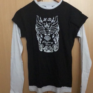 Kaos Wanita Harley Davidson Ori Hitam Putih Lengan Panjang Kaos Wanita Harley Davidson Ori Hitam Putih Lengan Panjang