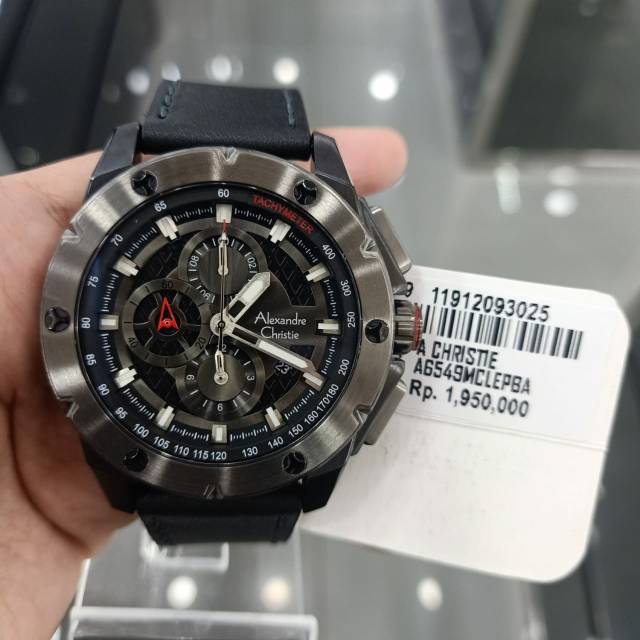 TERMURAH Jam Tangan Pria Alexandre Christie AC 6549 ac6549 6549mc Black Leather Original 47mm