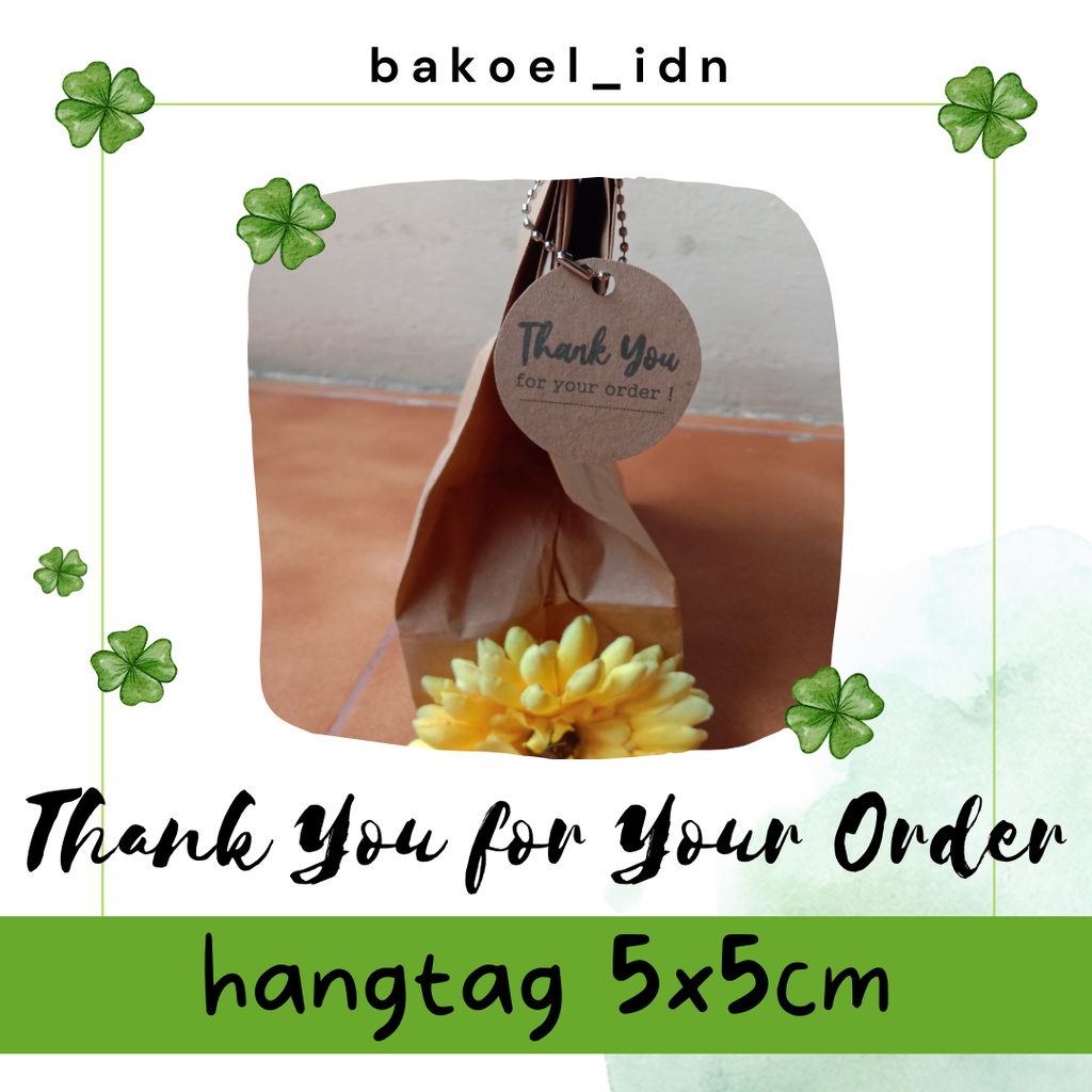 

Hangtag Thank You Card Kraft Serbaguna Hiasan Hampers "For Your Order