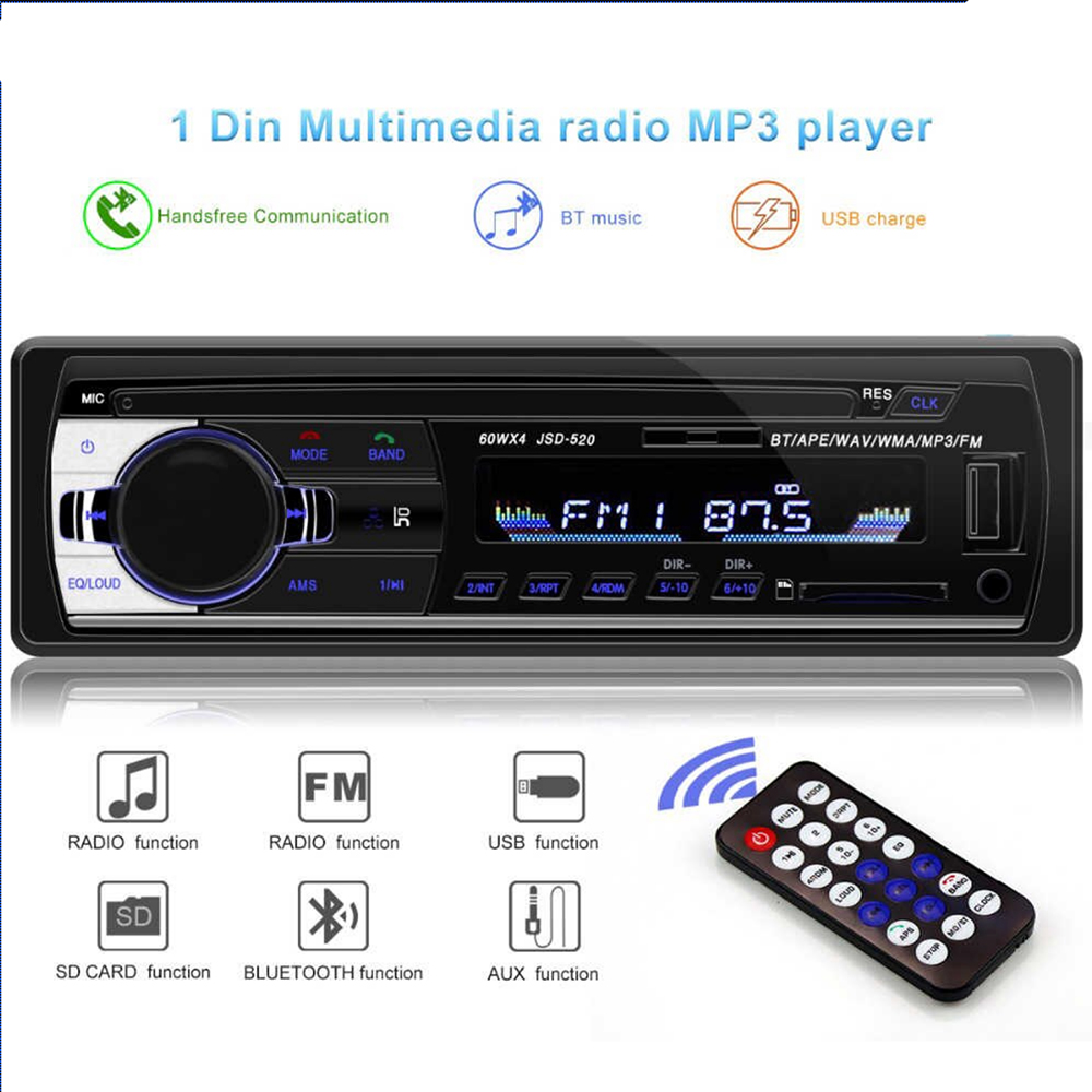 Tape Audio Mobil Multifungsi Bluetooth MP3 FM Radio - JSD-520