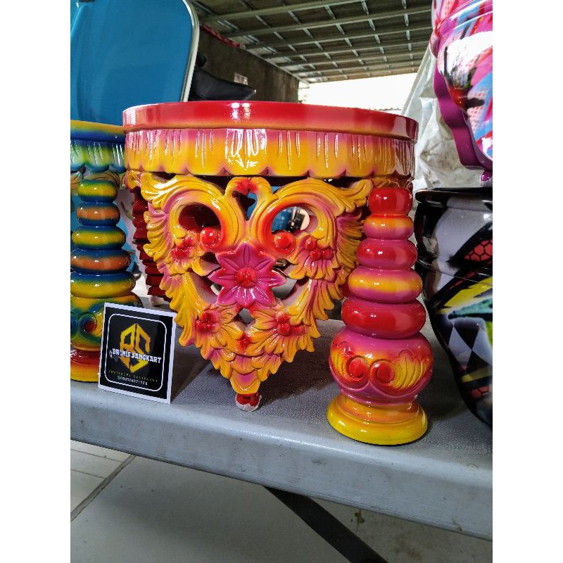 Tebok ukir pleci ukir airbrush + Packing Kayu