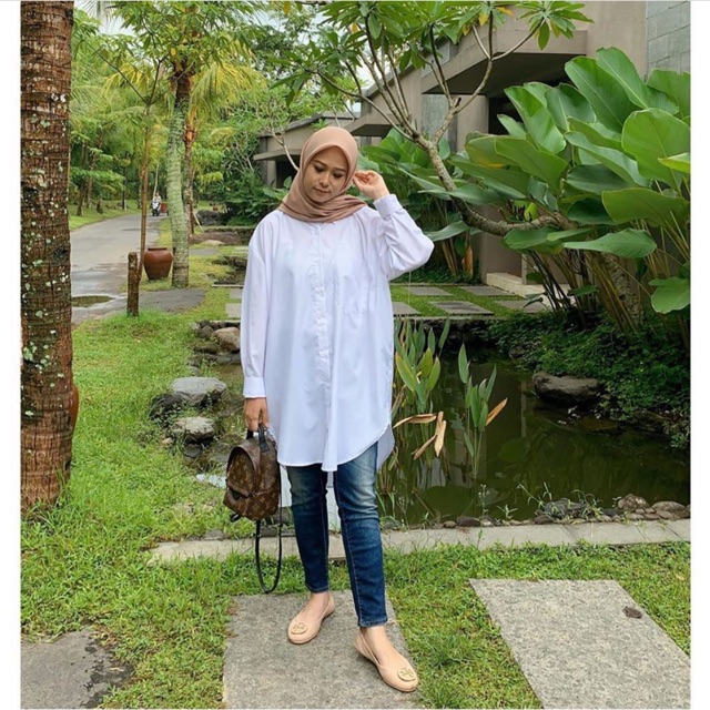 Preloved Fimala Tunic White by Mahara.ID