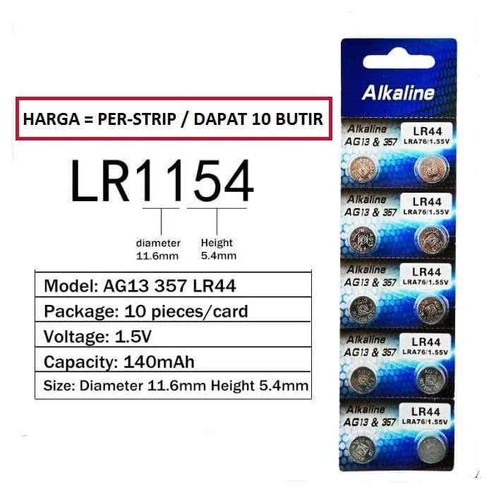 Trend-Baterai AG13 LR44 / LR1154 Maxell Batu Batre Jam Serbaguna 10 PCS