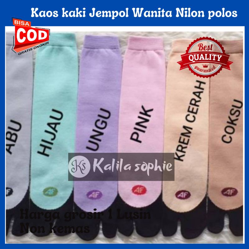 Kaos kaki jari jempol wanita muslimah nilon polos tebal