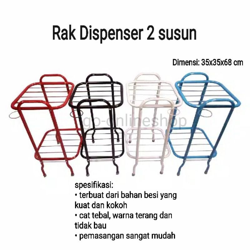 Rak Dispenser 2 Susun/ Tempat Galon/ Rak Dapur Serbaguna/ Rak Besi 2 Tingkat
