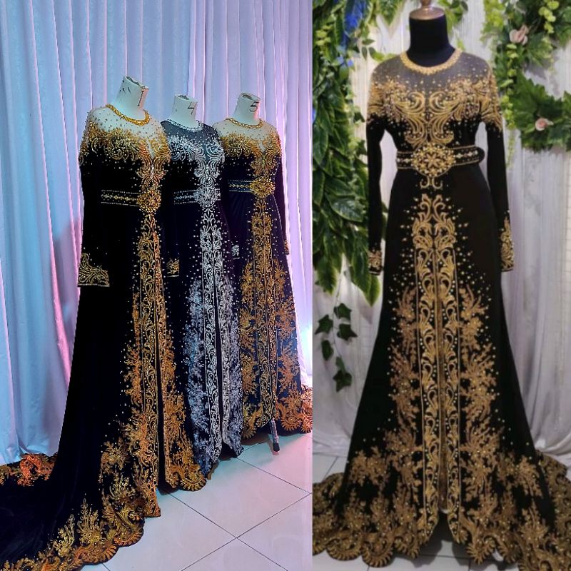 KEBAYA GAUN PENGANTIN BLUDRU JAWA MEWAH MODERN CANTIK MARUN HITAM HIJAU dll