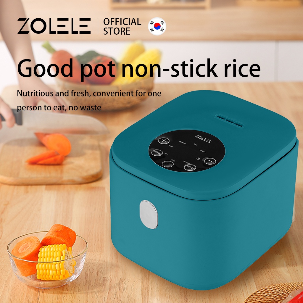 ZOLELE Rice Cooker Mini Smart Penanak Nasi 24h Fungsi Reservasi 2-4 Porsi Multi Non Stick Cooking Pot Portable Non Stick Pressure Ricecooker Kecil Low Watt Steamer Elektrik Listrik ZB002