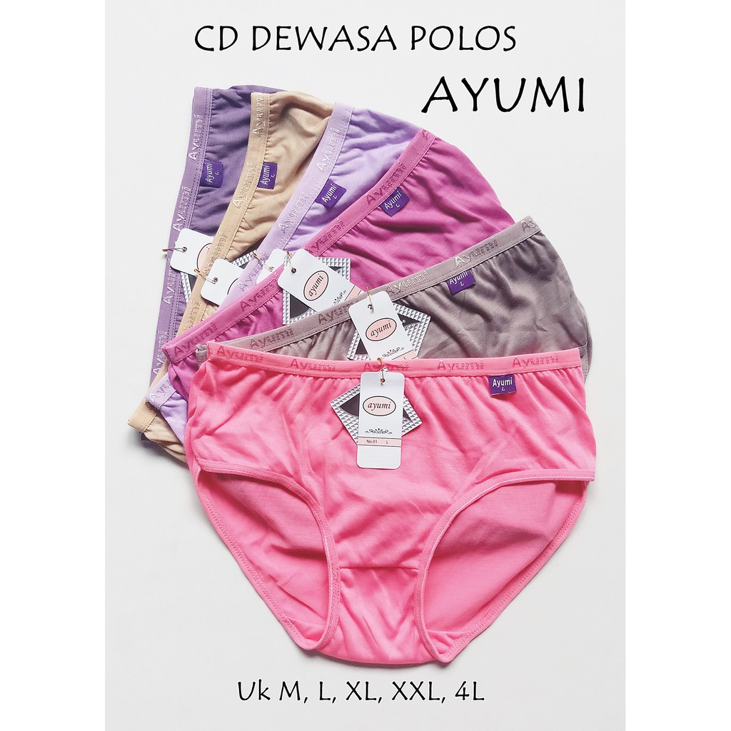 Celana Dalam Wanita Polos AYUMI (Uk M - XXXL)