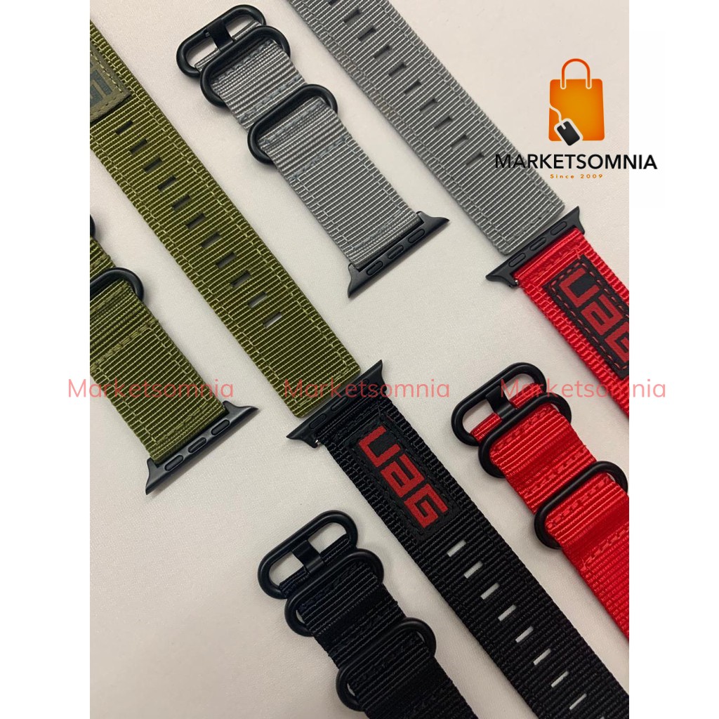 Strap UAG Nato Kanvas Tali Jam Apple Watch iWatch IWO Series 9 8 7 6 5 4 3 2 1 SE ULTRA 42mm 44mm 45