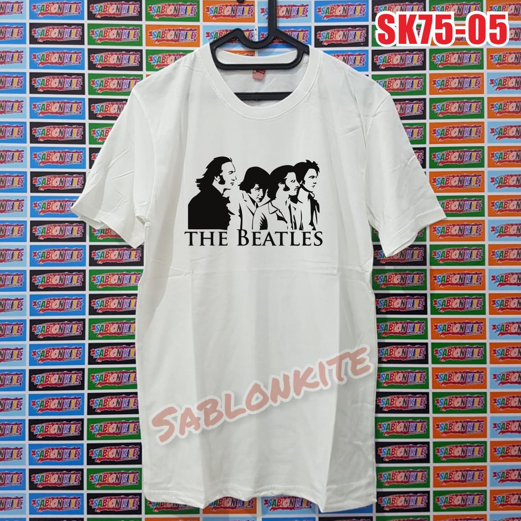 MURAH !!! kaos sablon THE BEATLES 4 bahan kaos cotton combed 30S