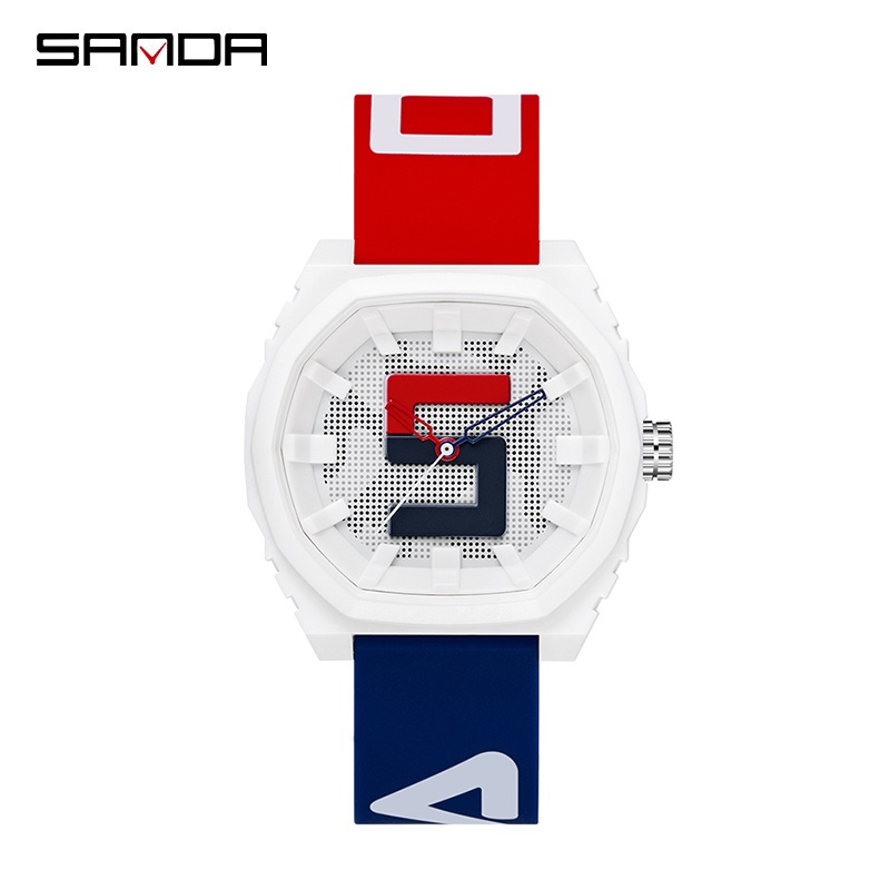 SANDA 3206 Jam Tangan Pria Wanita Analog Tali Rubber Anti Air
