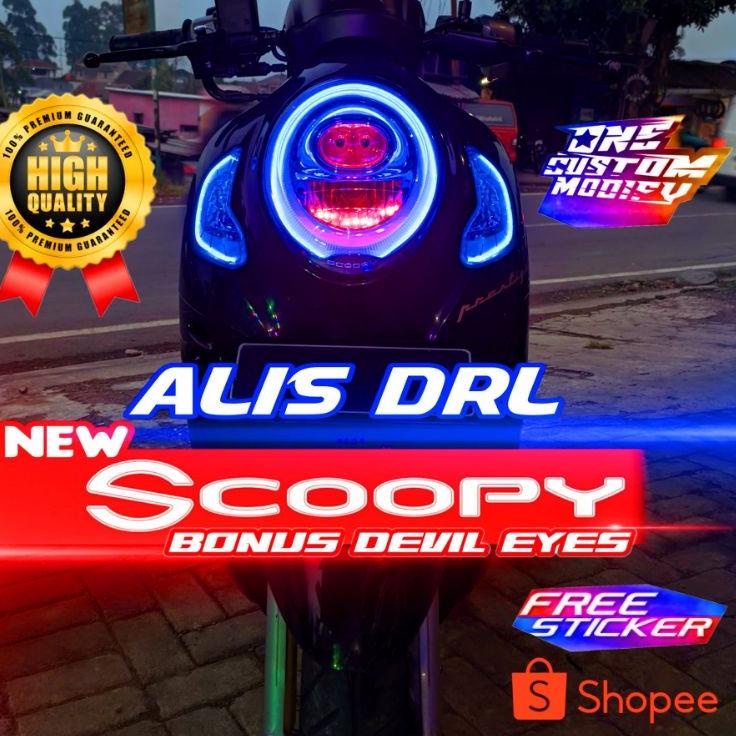 Recomended.. LAMPU ALIS DRL LED BONUS ALIS SEIN ALL NEW SCOOPY 2020 2021 2022 LAMPU SENJA LAMPU LED 