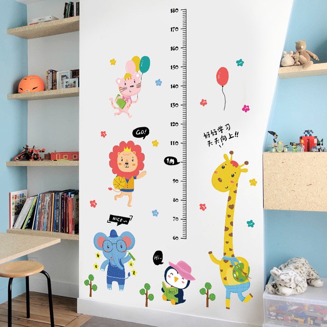 Reliza Wall Sticker Pengukur Tinggi Badan Animal Jerapah Stiker Dinding LDR8382