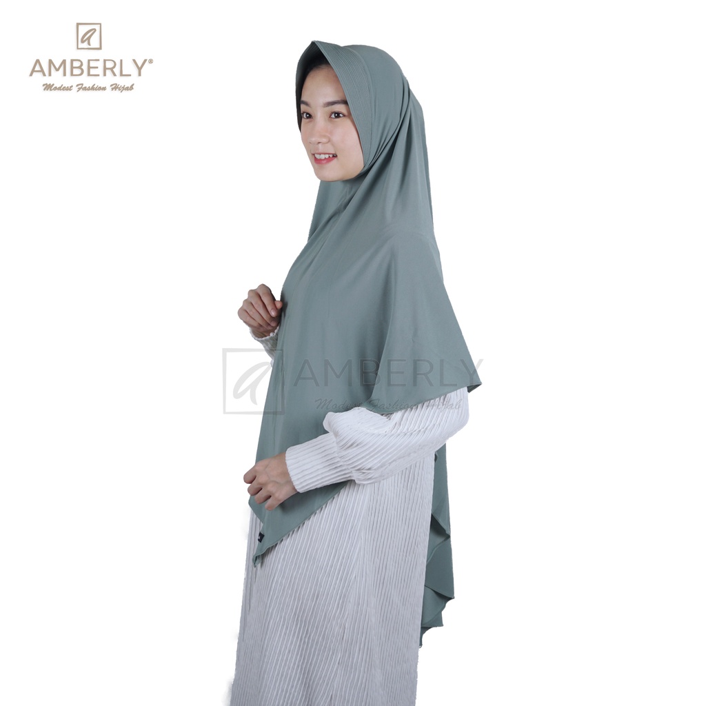 AmberlyHijab Jumbo Runcing Jilbab Instant Bahan Jersey Super