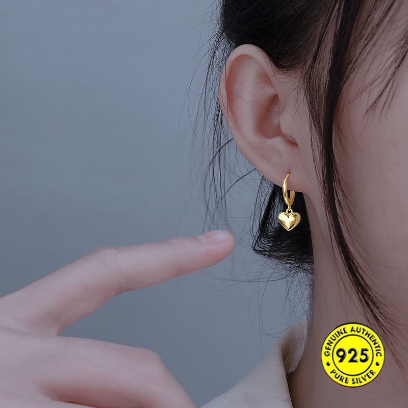 Anting Tusuk Sterling Silver 925 Model Hati Untuk Wanita