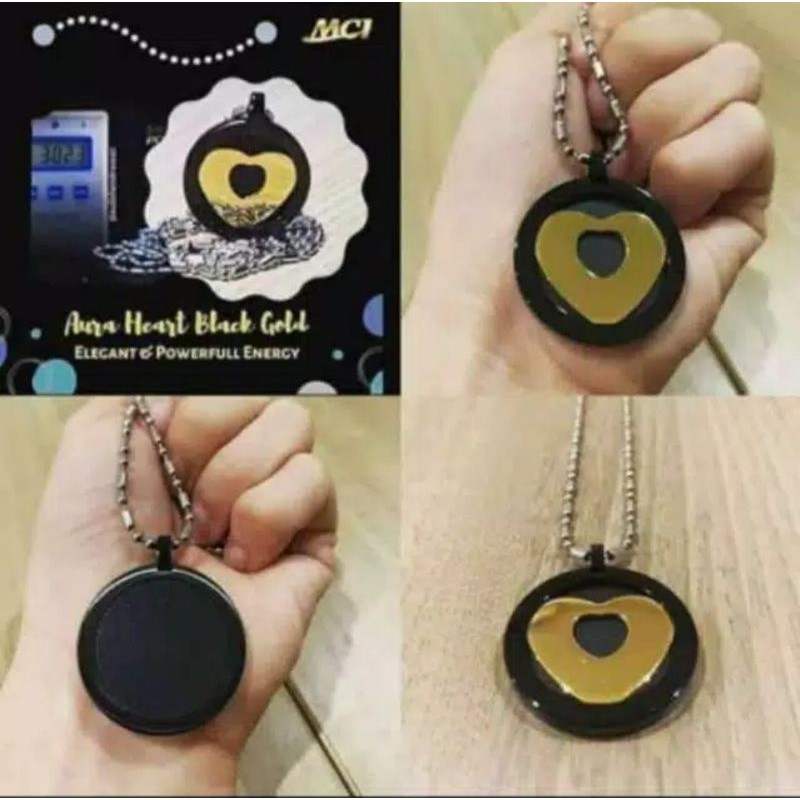 Kalung AURA HEART BLACK GOLD | kalung kesehatan MCI | KALUNG ANTI RADIASI HP