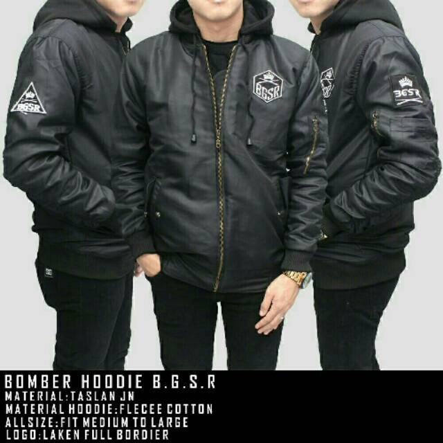 PROMO Jaket Bomber Hoodie Pria BGSR Anti Air | Jaket Hoodie Outdoor Waterproof | Jaket Gunung