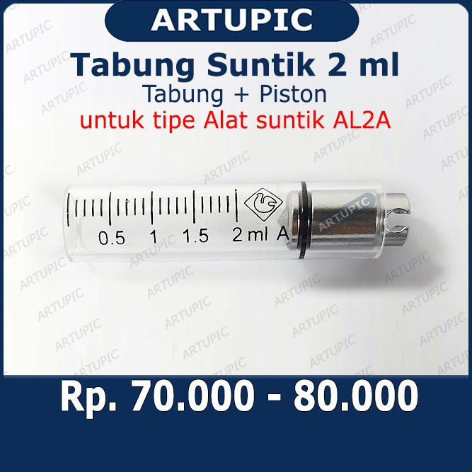 Tabung Suntik 2 ml Suku Cadang Alat Suntik TABUNG AL2A Piston Karet Vaksin Hewan Ternak Unggas Ayam