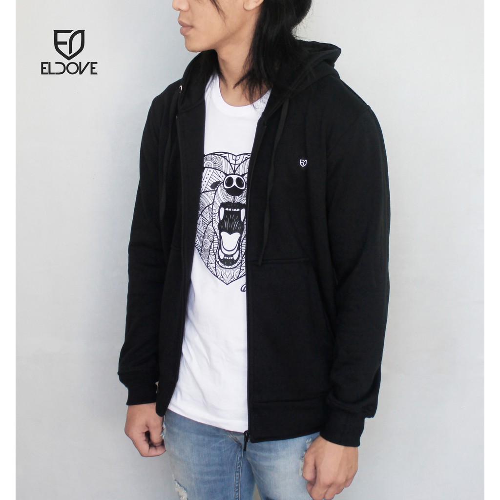Eldove Hoodie Zipper Black 5026