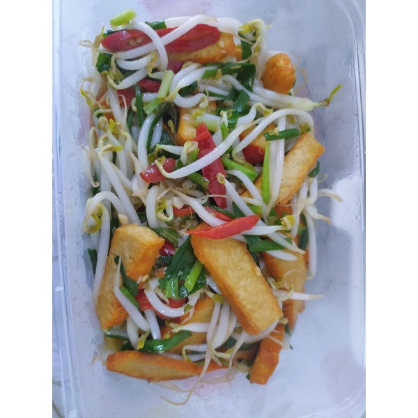 

sayur tauge tumis tahu kucai