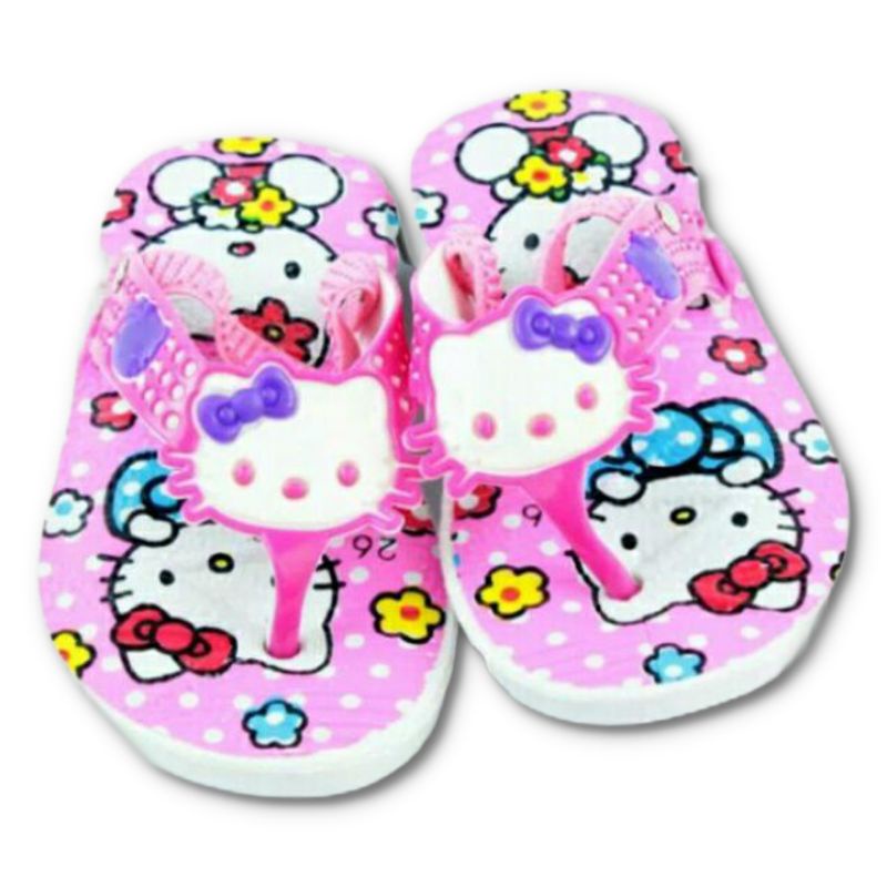 Mokaya 558 - Sendal Jepit Bunyi Cit Cit Anak Perempuan Motif Hello Kitty Size 24 - 29