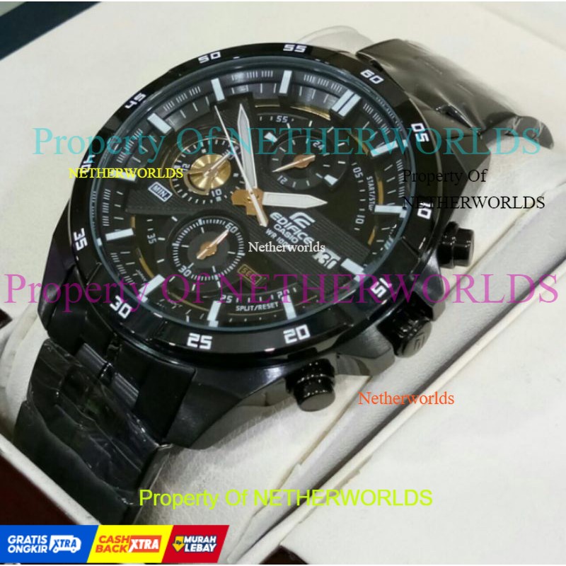 Jam Casio Edifice EFR 556FB - 1A2VUDF Stainless Black Kombi Gold