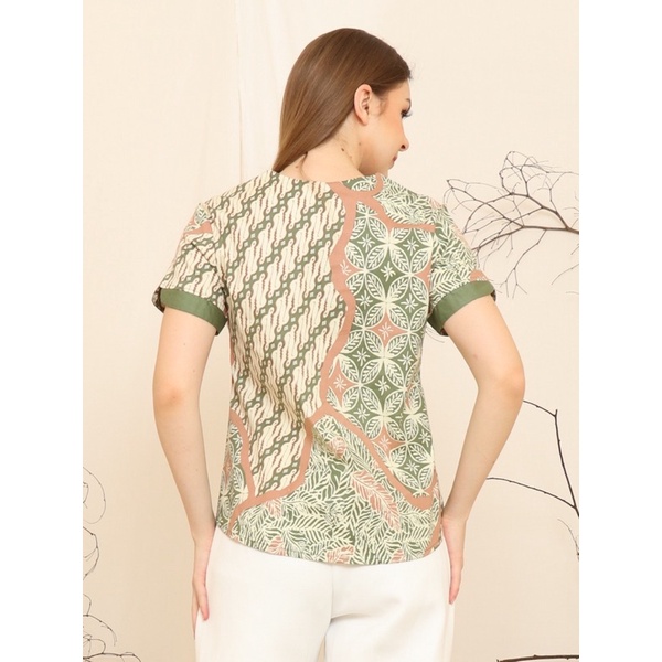 Atasan Batik 208 UBI/ Blouse Batik Wanita Modern