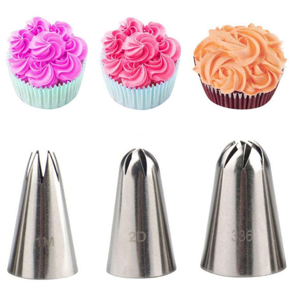 [Elegan] Cake Piping Set Fondant Stainless Steel Bakeware Dekorasi Kue Cupcake Perlengkapan Kue Nozzle Kue