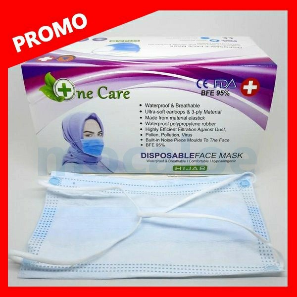 MASKER HIJAB ONECARE HEADLOOP MASKER WAJAH MASKER WANITA HIJAB