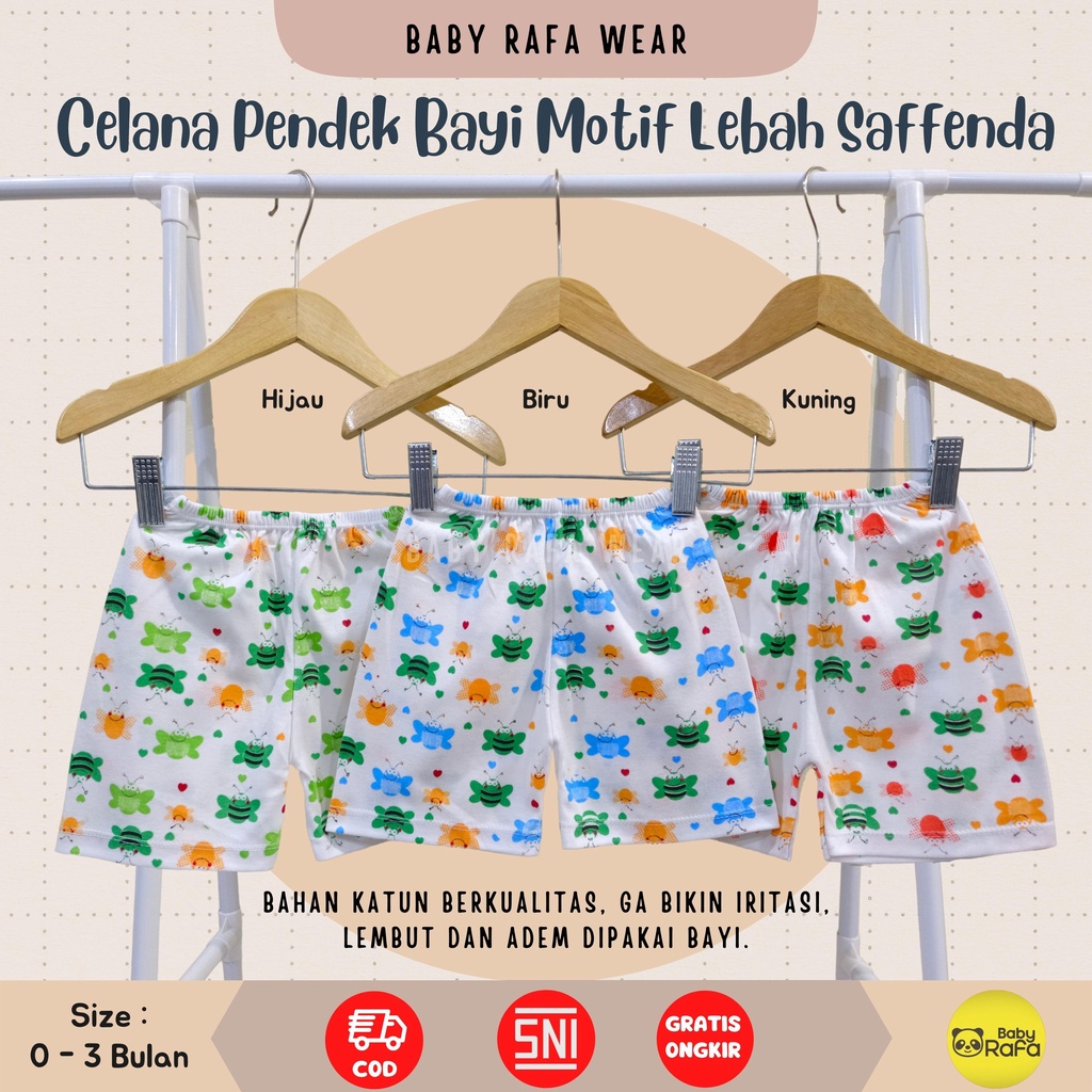 CELANA PENDEK BAYI MOTIF SNI SAFFENDA SIZE S