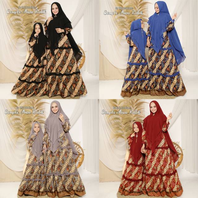 Gamis couple ibu anak / syari couple ibu anak / syari lebaran / couple keluarga / gamis batik