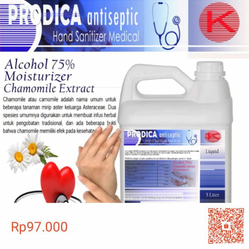 HAND SANITIZER 5 LITER CAIR PRODICA KANDUNGAN ALKOHOL 75%