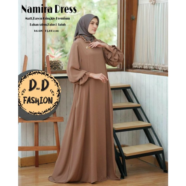 [NEW] GAMIS DRESS FASHION MUSLIM //RAYA - NAMIRA - RANIA - DZAKIYAH BY D&D //CLARISSA BY MOIRA-Namira Mocca