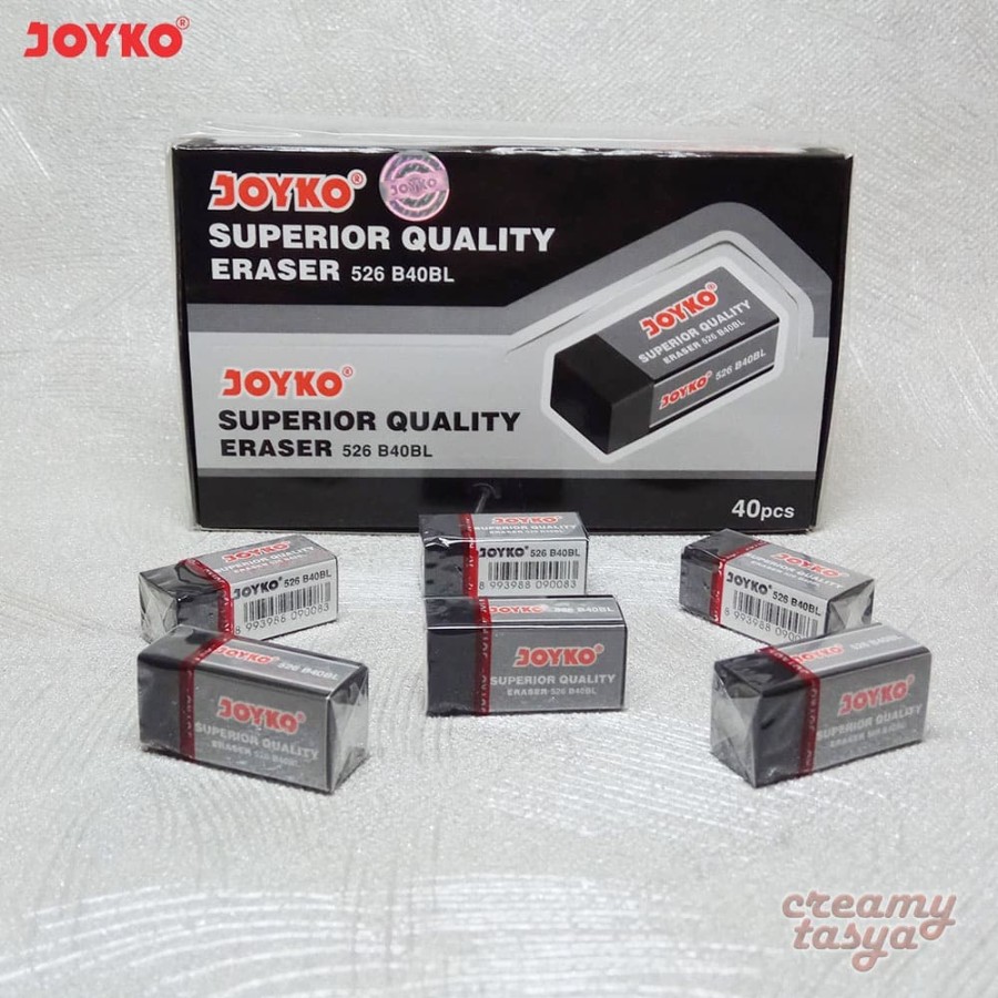

Penghapus Eraser JOYKO 526 B40BL & B40P Hitam / Putih Superiol Quality Eraser