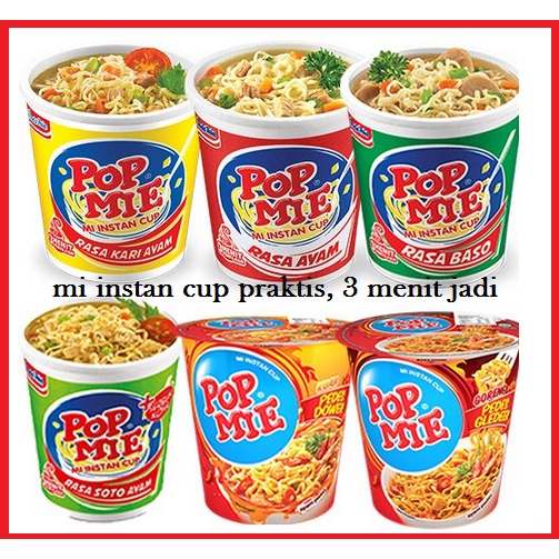 Indomie Pop Mie | Mie Instant Praktis 3 menit siap Saji Anti Lapar dimana saja