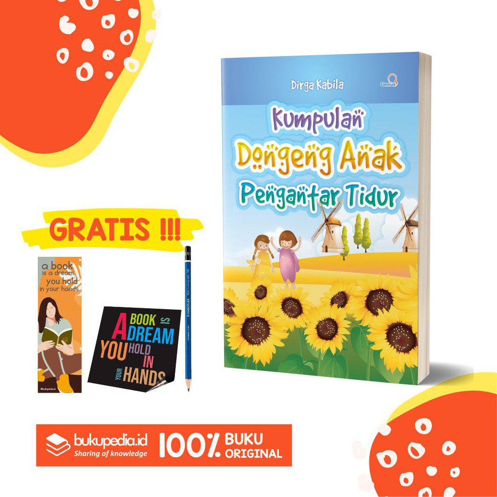 

BUKU KUMPULAN DONGENG ANAK PENGANTAR TIDUR - GENIUS - BONUS PENSIL 2B, BOOKMARK, STIKER