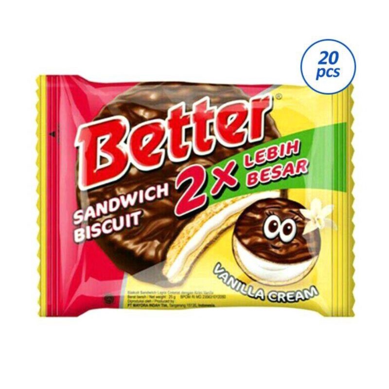 

Better Sandwich Biscuit 1Pack Isi 20 Pcs