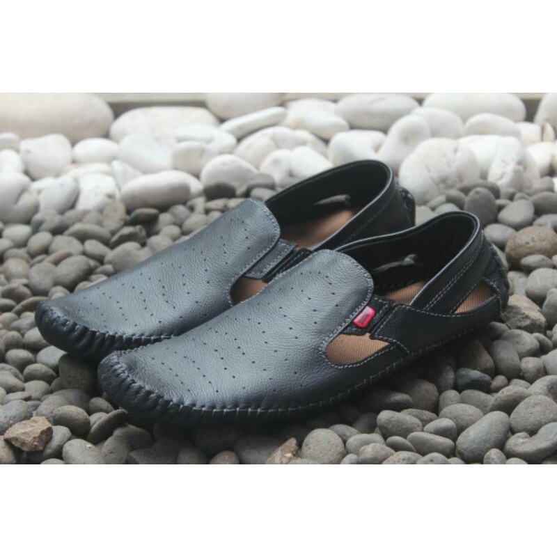 SEPATU FORMAL PRIA KASUAL SLIP ON  MULES PANSUS COWOK DEWASA KULIT SAPI ASLI ORIGINAL BLACK MASTER TERBARU MURAH - SepatuFormal Pantofel pria Resmi Formal Tali Hitam Brown Casual Kantor Kuliah Kondangan Gereja Kerja PNS Guru JY7001