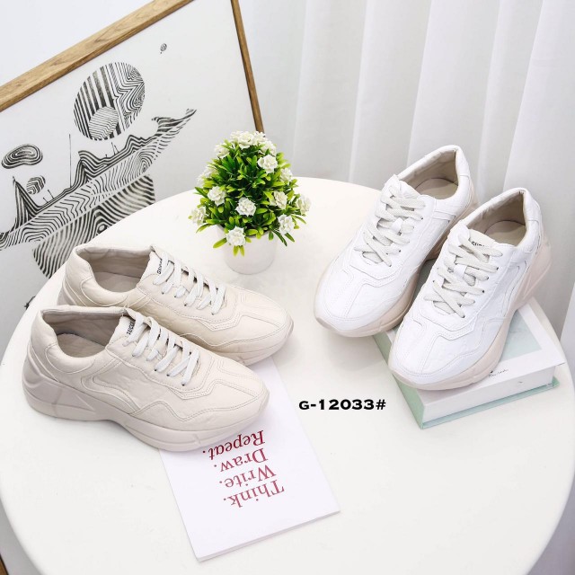 Sepatu batam  Women’s Rhyton GG Gucci Leather Sneakers G-12033#
