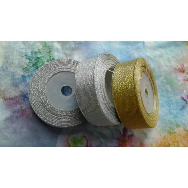 

Pita Glitter Gold / Silver 2.5cm / 1 inch per Roll