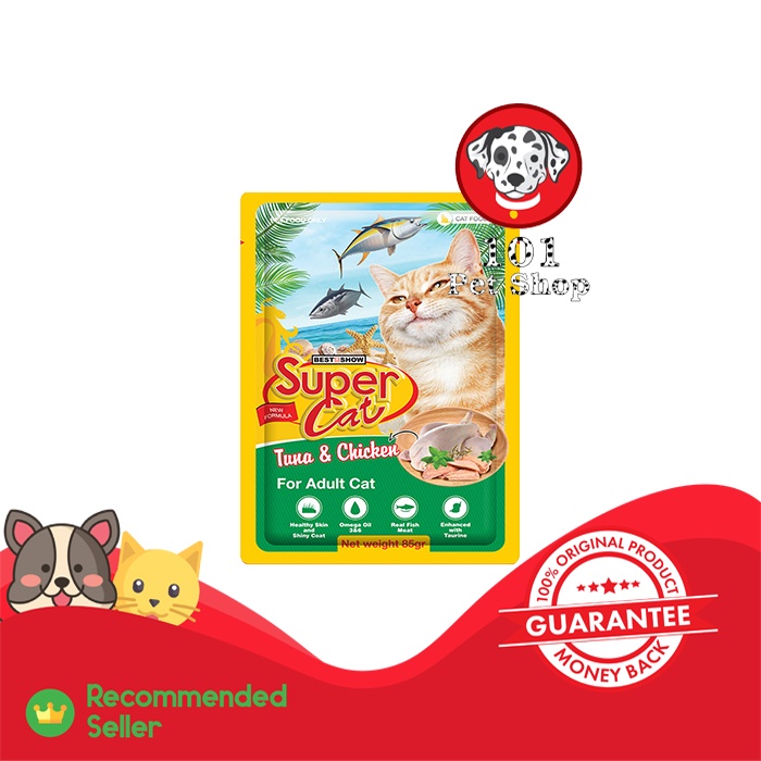 MAKANAN KUCING SUPER CAT POUCH ADULT 85GR ALL VARIAN