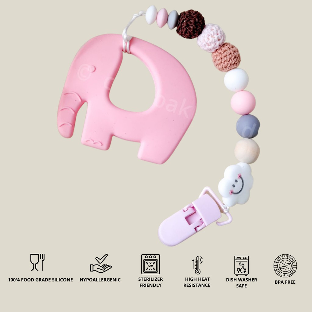 TEETHER GIGITAN BAYI - ROBO PHANT PINK