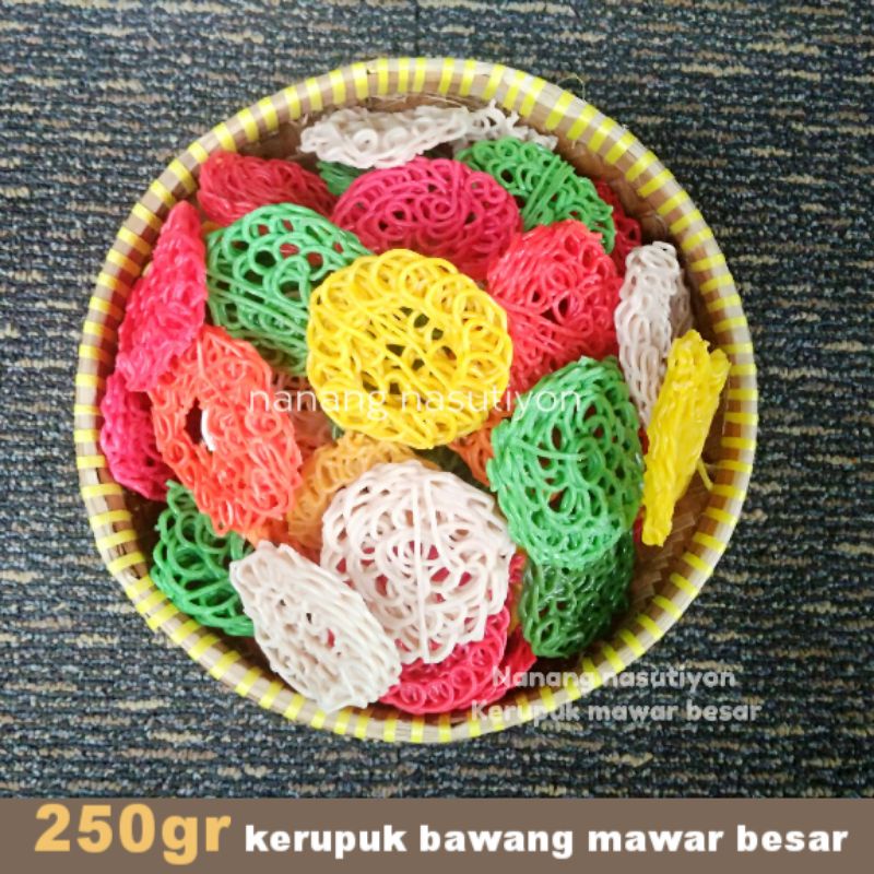 

krupuk kerupuk bawang mawar besar mentah netto 250gram