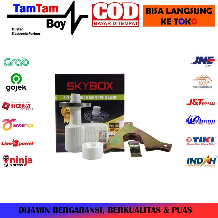 LNB Ku Band Prime Fokus Skybox SBX-02 Dual Out Black Box Noise 0.1dB