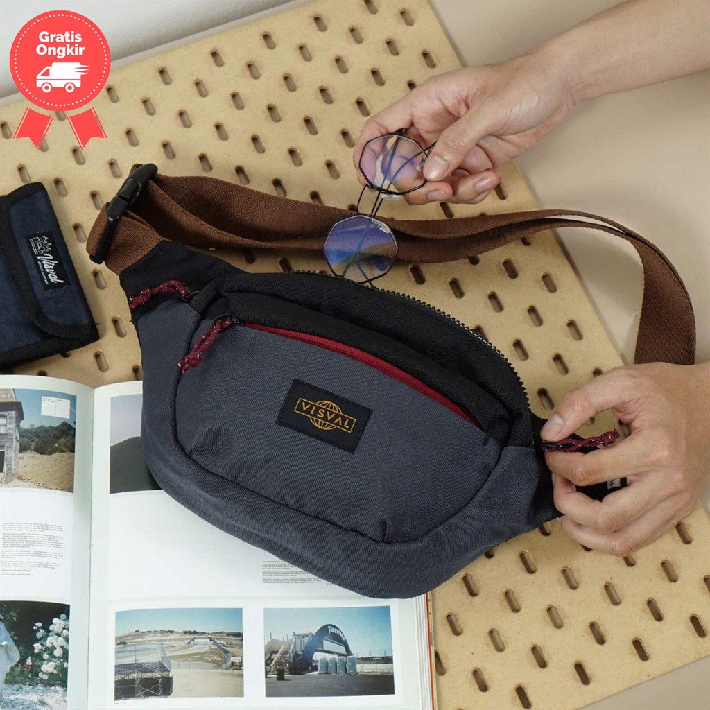 VISVAL EZZY WAIST BAG BLACK WaistBag Tas Selempang Slempang Pria Wanita Cowok Cewek Murah ORI VSVL