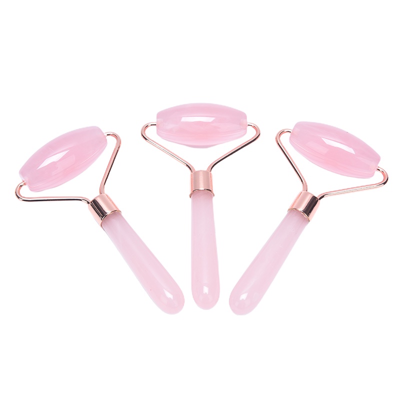 Roller Pijat Kristal Rose Quartz Untuk Mengangkat Kerutan