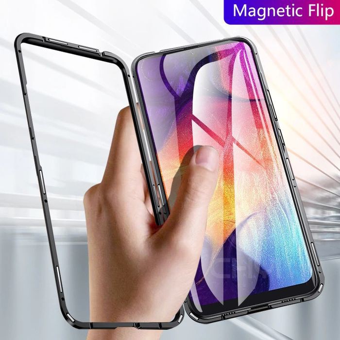 Samsung A70 Magnetic Case Tempered Glass Premium