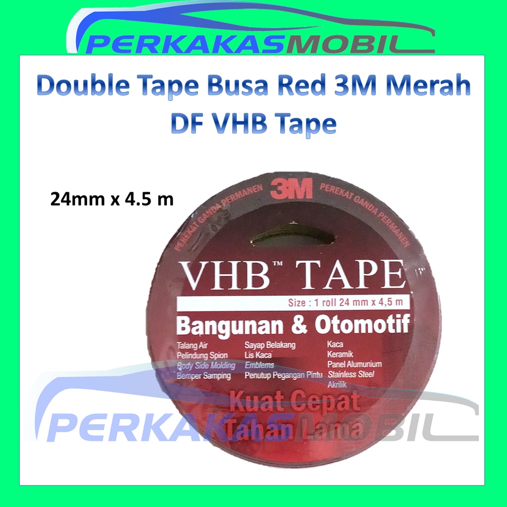 

3M Double Tape Perekat Busa Merah Akrilik Red VHB DF Tape Scotch 24mm x 4.5m