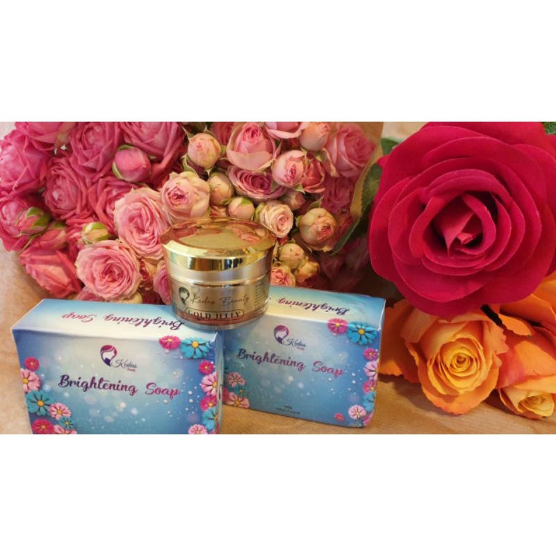 paket hemat kedas beauty 2in1 (brightening soap, gold jelly) original 100℅